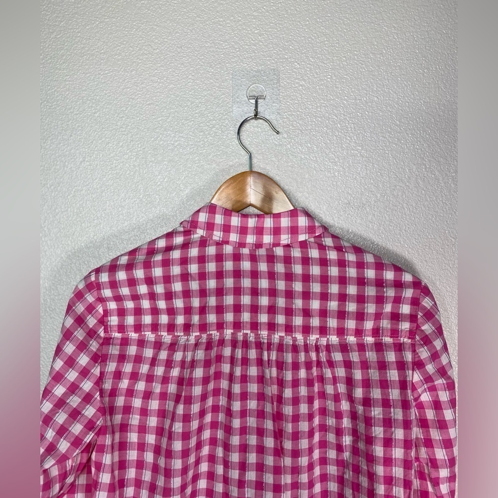Anthro x Pilcro Deb Shimmer Gingham Ombré button down shirt. XS H11 - Picture 5 of 8